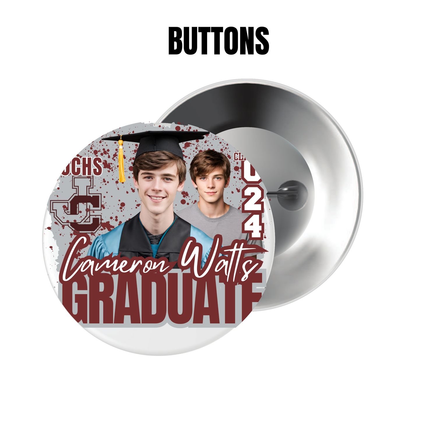 Custom Graduate Buttons