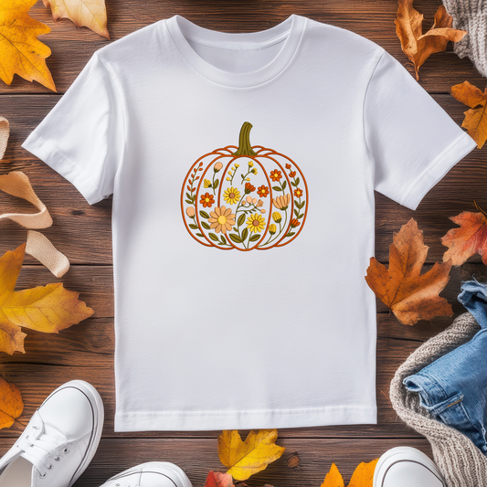 Floral Pumpkin Fall Tee
